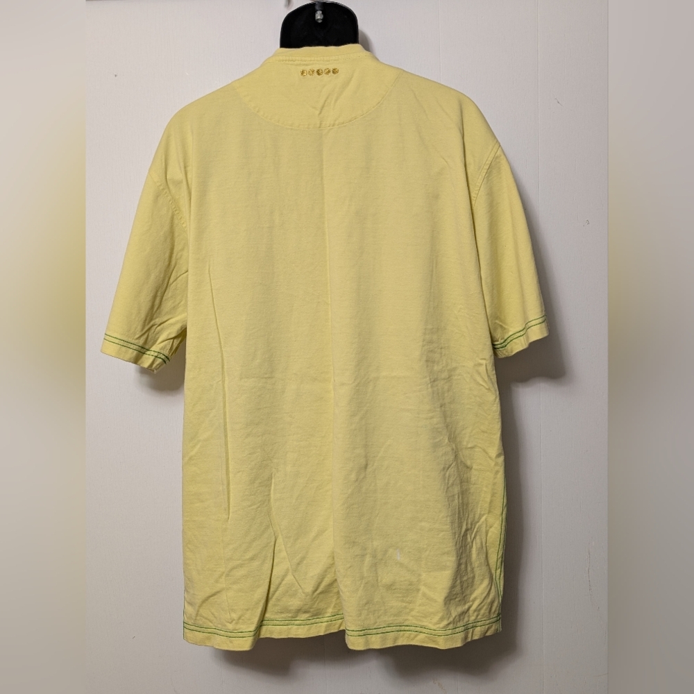 Men's Y2K Coogi Big Logo Pale Yellow Steetwear T Shirt Size XXL - Picture 2 of 12
